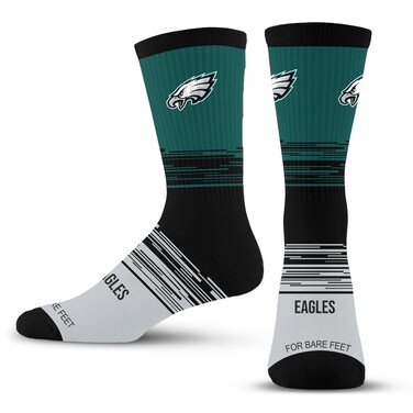 For Bare Feet NFL PHILADELPHIA EAGLES Elevate Premium Dress Crew Sock Team Color Large