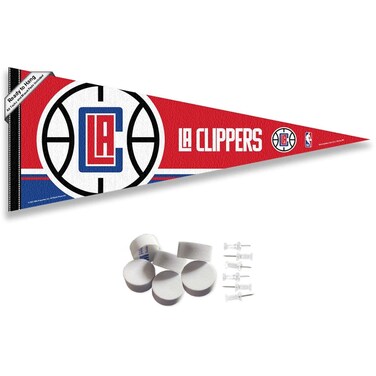 Los Angeles Clippers Pennant Flag and Wall Tack Pads Mounts