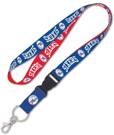 Philadelphia 76ers NBA 1 inch Wide Detachable Lanyard Keychain