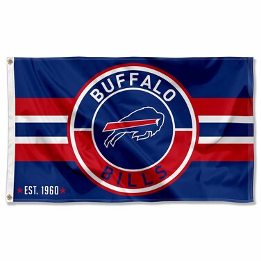 WinCraft Buffalo Bills Patch Button Circle Logo Flag Large 3x5 Banner
