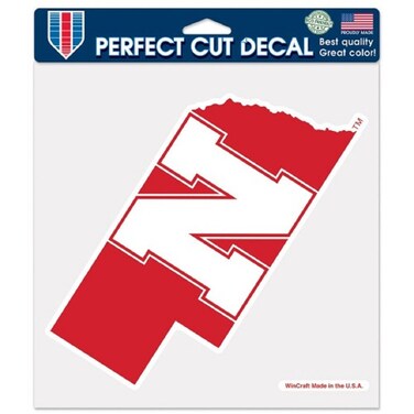 Wincraft NCAA University of Nebraska 80343013 Perfect Cut Color Decal, 8" x 8", Black