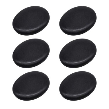 EXCEART 6pcs Essential Massage Stones Hot Stones Rocks for SPA Massage 4 * 3cm Convex Side