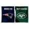 WinCraft Patriots and Jets House Divided Flag Rivalry Banner