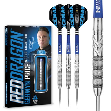RED DRAGON Gerwyn Price Element 24g Tungsten Darts Set with Flights and Stems