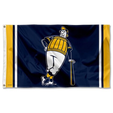 WinCraft Milwaukee Brewers Barrelman 3x5 Foot Grommet Banner Flag