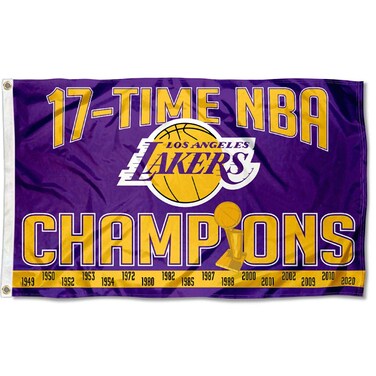 WinCraft Los Angeles Lakers 17 Time Champions Outdoor Large Grommet Banner Flag
