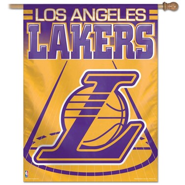 NBA Los Angeles Lakers 03475014 Vertical Flag, 28" x 40", Black