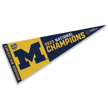 WinCraft Michigan Team University Wolverines Pennant 2023 National Champions Banner