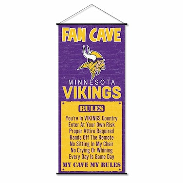 WinCraft Minnesota Vikings Man Cave Fan Banner Wall Door Scroll