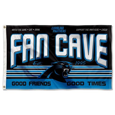 WinCraft Carolina Panthers Fan Man Cave Banner Flag