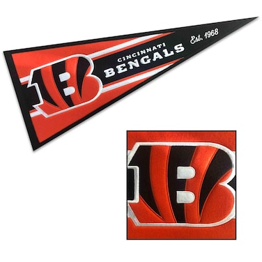 WinCraft Cincinnati Bengals Embroidered and Sewn Pennant