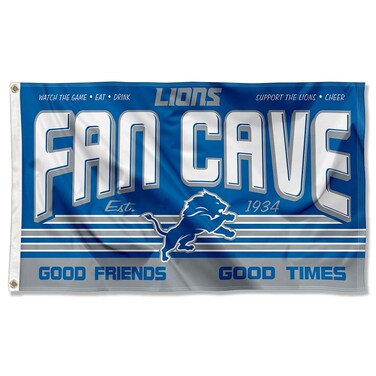 WinCraft Detroit Lions Fan Man Cave Banner Flag