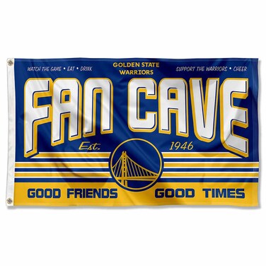 WinCraft Golden State Warriors Fan Man Cave Banner Flag