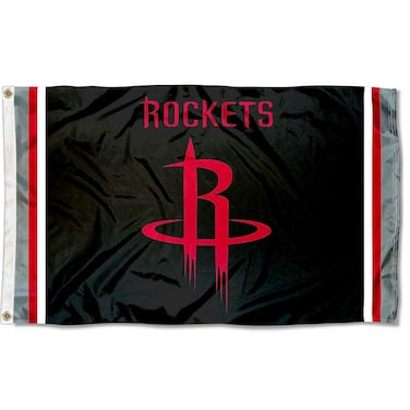WinCraft Houston Rockets Black Logo Flag and Banner