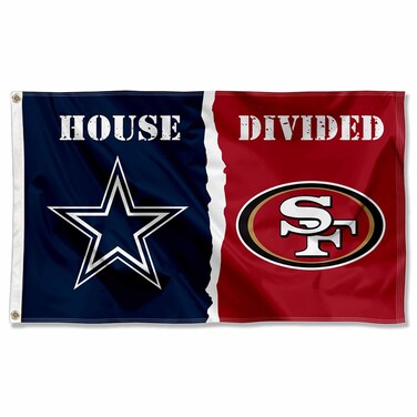 WinCraft Cowboys and 49ers House Divided Flag Rivalry Banner