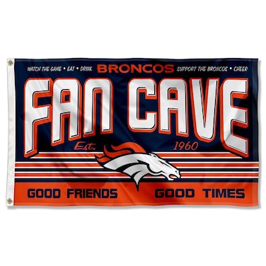 WinCraft Denver Broncos Fan Man Cave Banner Flag