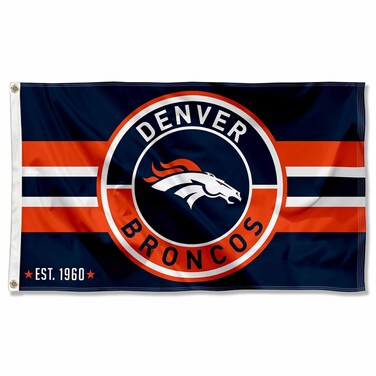 WinCraft Denver Broncos Patch Button Circle Logo Flag Large 3x5 Banner