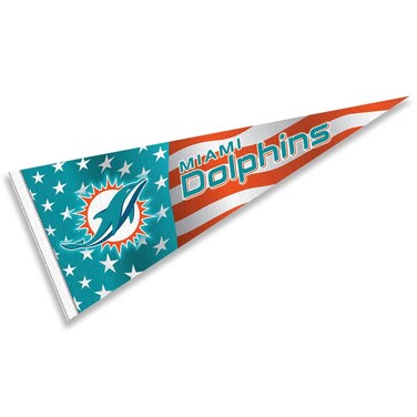 WinCraft Miami Dolphins Nation USA Americana Stars and Stripes Pennant Banner Flag
