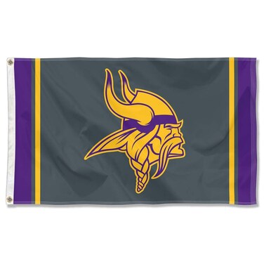 WinCraft Minnesota Vikings Blackout Sideline Flag Outdoor Indoor 3x5 Foot Banner