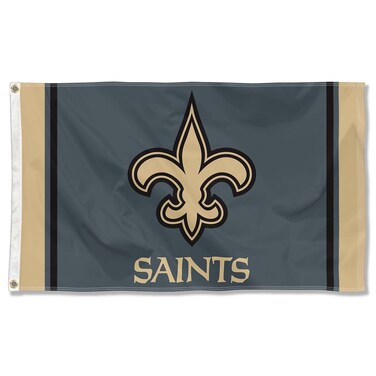 WinCraft New Orleans Saints Blackout Sideline Flag Outdoor Indoor 3x5 Foot Banner