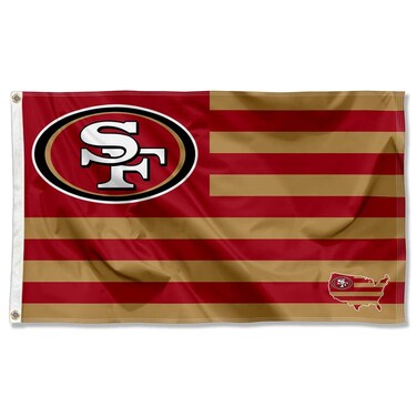 WinCraft San Francisco 49ers USA American Nation Stripes 3x5 Grommet Flag
