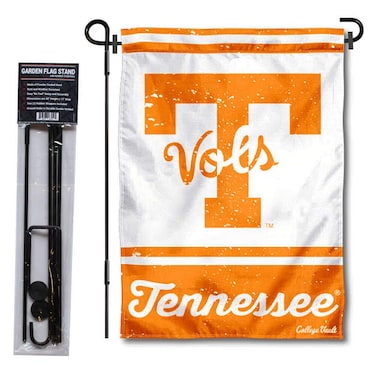 WinCraft Tennessee Volunteers Vintage Retro Throwback Garden Flag with Stand Holder