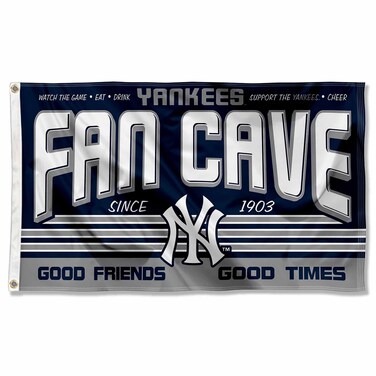 WinCraft NY Yankees Fan Man Cave Banner Flag