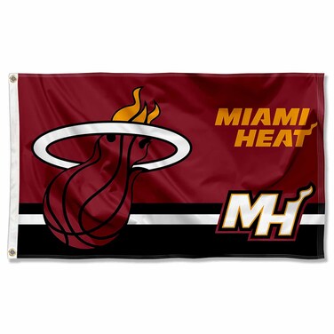 WinCraft Miami Heat Dual Logo Indoor Outdoor Flag Banner