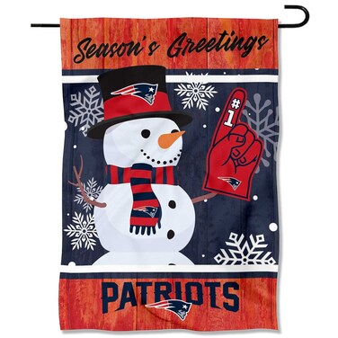 New England Patriots Holiday Winter Snow Garden Flag Double Sided Banner