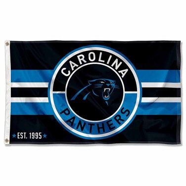 WinCraft Carolina Panthers Patch Button Circle Logo Flag Large 3x5 Banner