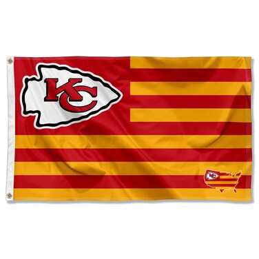 WinCraft Kansas City Chiefs USA American Nation Stripes 3x5 Grommet Flag