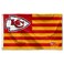 WinCraft Kansas City Chiefs USA American Nation Stripes 3x5 Grommet Flag