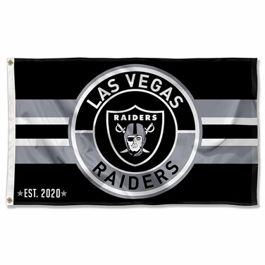 WinCraft Las Vegas Raiders Patch Button Circle Logo Flag Large 3x5 Banner