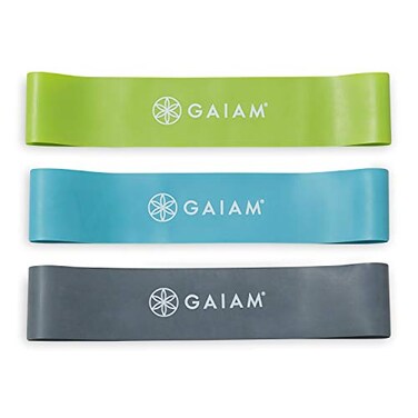 Gaiam Restore Mini Band Kit, Set of 3, Light, Medium, Heavy Lower Body Loop Resistance Bands for Legs and Booty Exercises &amp; Workouts, 12" x 2" Bands