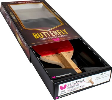 Butterfly Cypress V-Max Pro-Line Racket   Great for Allround Attacking Topspin Play from Close to Mid-Distance   Recommended for Aspiring Professional Players   Pro-Line Series