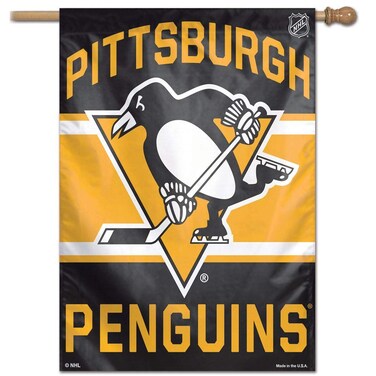 WinCraft NHL Pittsburgh Penguins 01524014 Vertical Flag, 27" x 37", Black