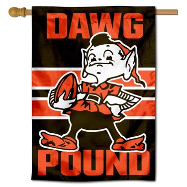 WinCraft Cleveland Browns Dawg Pound Brownie Double Sided Banner Flag