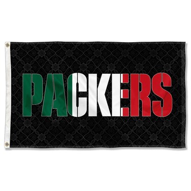 WinCraft Green Bay Packers Mexico Mexican Colors Flag Outdoor Indoor 3x5 Foot Banner