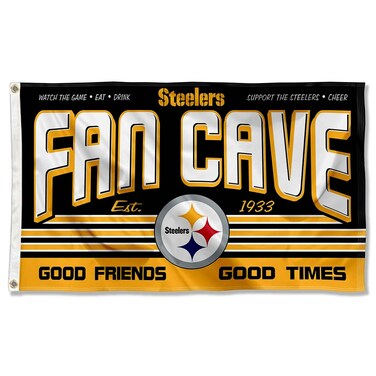 WinCraft Pittsburgh Steelers Fan Man Cave Banner Flag