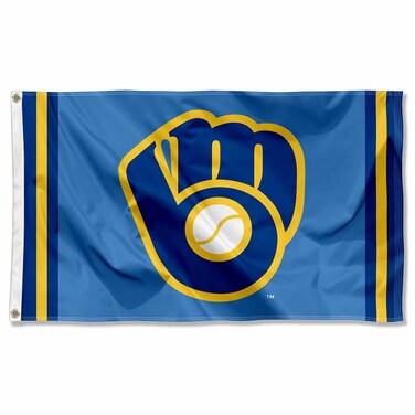 WinCraft Milwaukee Brewers Retro Glove Logo Flag and Banner
