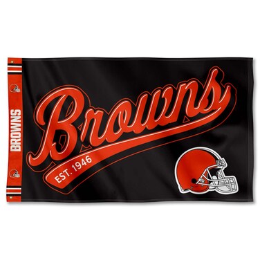 WinCraft Cleveland Browns Script Logo Premium Flag