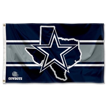 WinCraft Dallas Cowboys Texas State Flag Outdoor Indoor 3x5 Foot Banner
