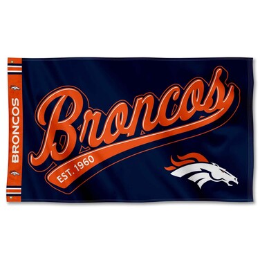 WinCraft Denver Broncos Script Logo Premium Flag