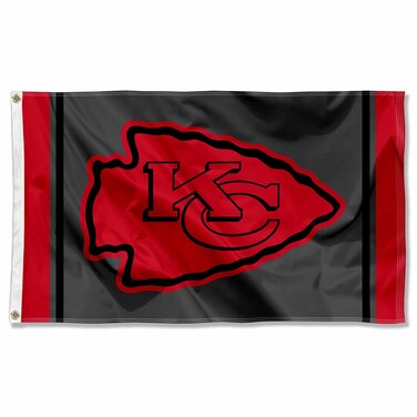 WinCraft Kansas City Chiefs Blackout Sideline Flag Outdoor Indoor 3x5 Foot Banner