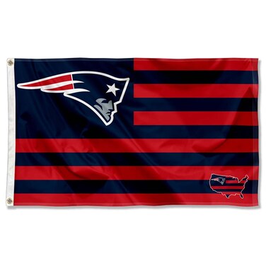 WinCraft New England Patriots USA American Nation Stripes 3x5 Grommet Flag