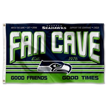 WinCraft Seattle Seahawks Fan Man Cave Banner Flag