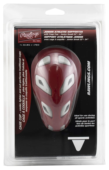 Rawlings Baseball Supporter with Cage Cup (Junior Small) Red