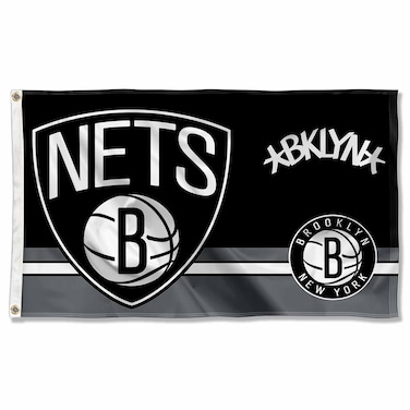 WinCraft Brooklyn Nets Dual Logo Indoor Outdoor Flag Banner