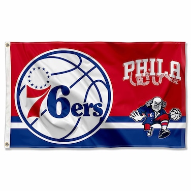 WinCraft Philadelphia 76ers Dual Logo Indoor Outdoor Flag Banner