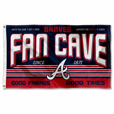 WinCraft Atlanta Braves Fan Man Cave Banner Flag